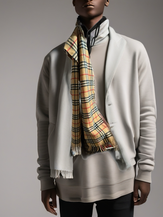 🧣✨ Burberry Vintage Check Cashmere Scarf with Fringe - Iconic British Luxury