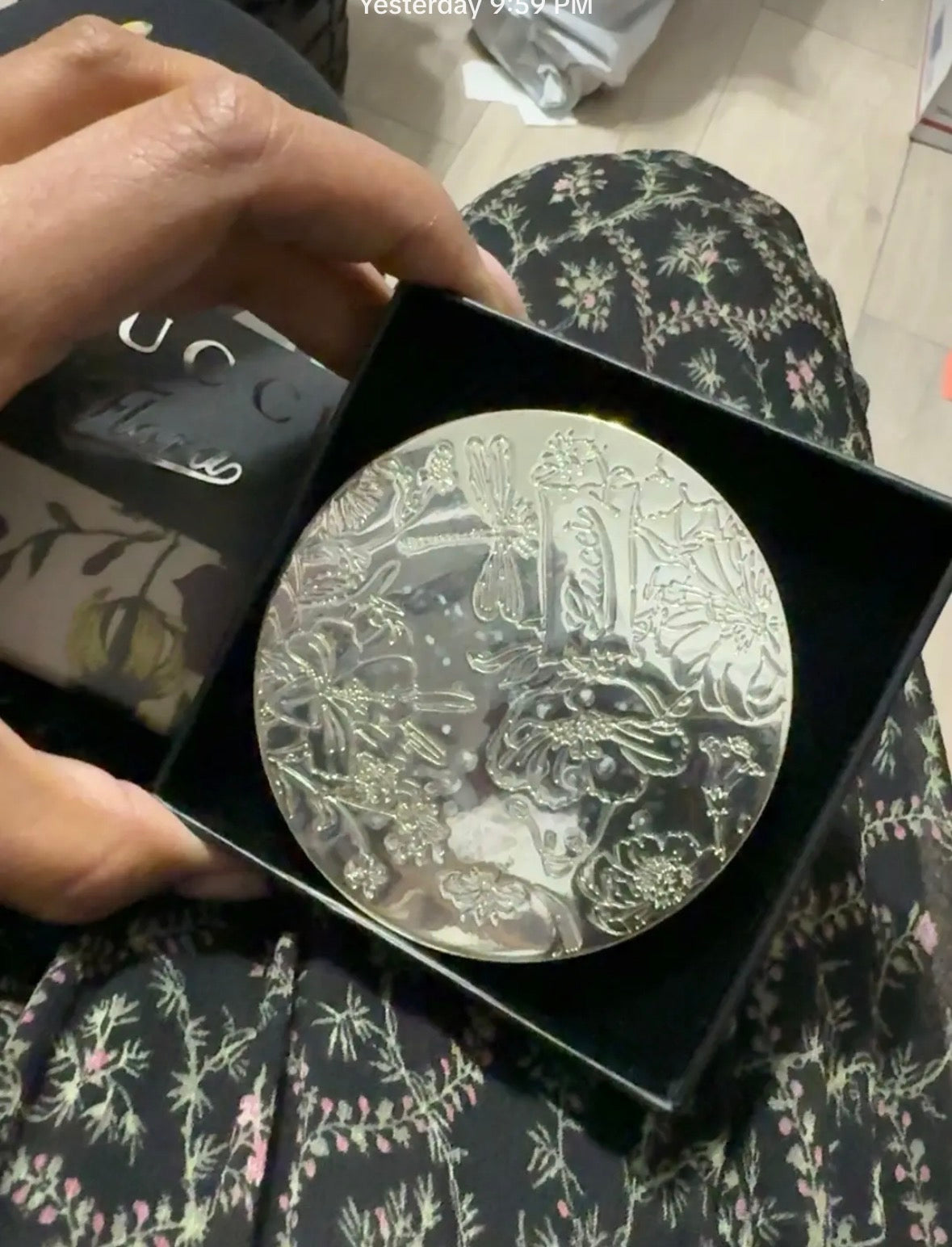 Gucci GWP - Gucci floral Silver with Gold floral print Mirror