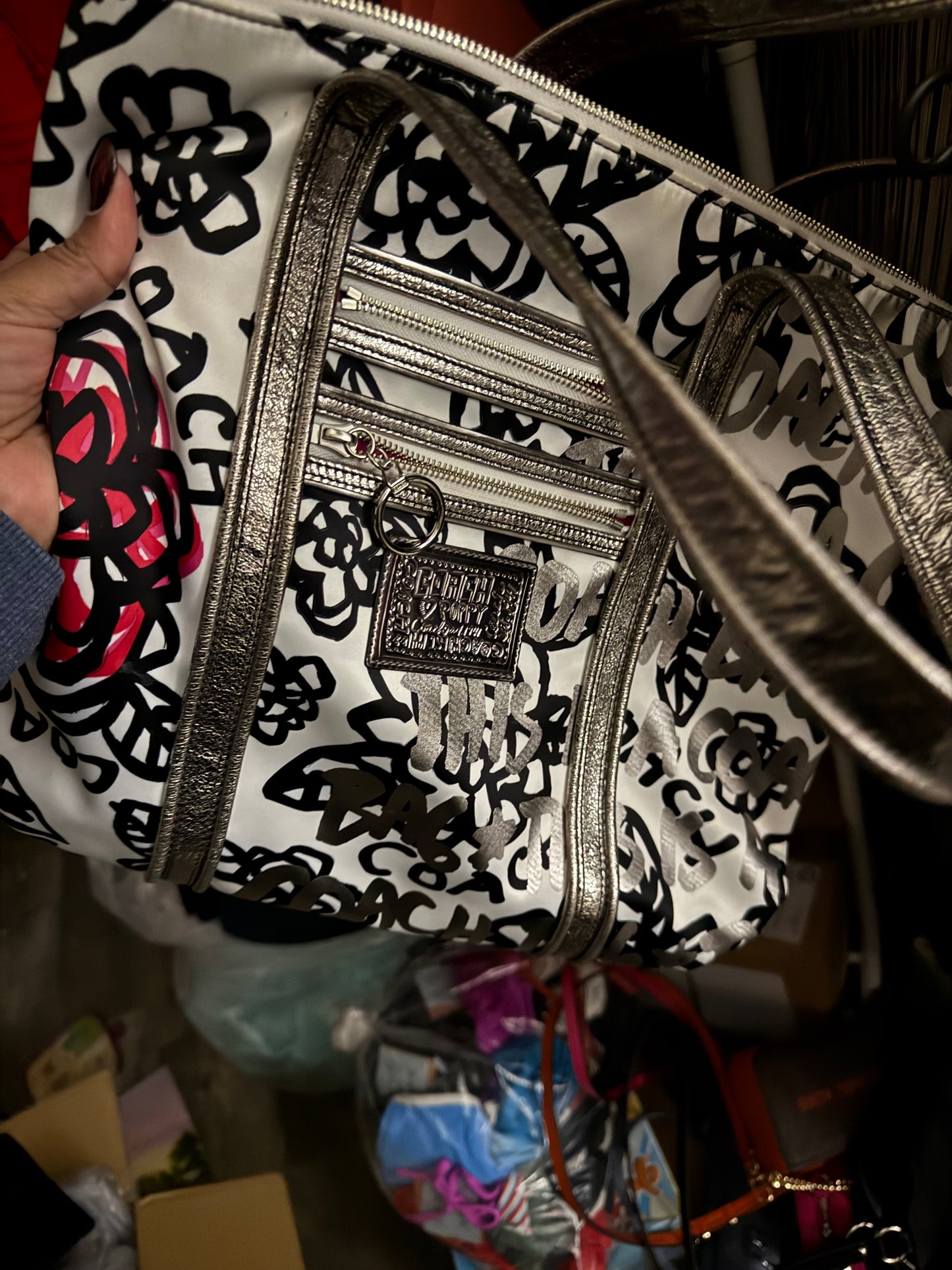 Coach Poppy Graffiti Glam Tote